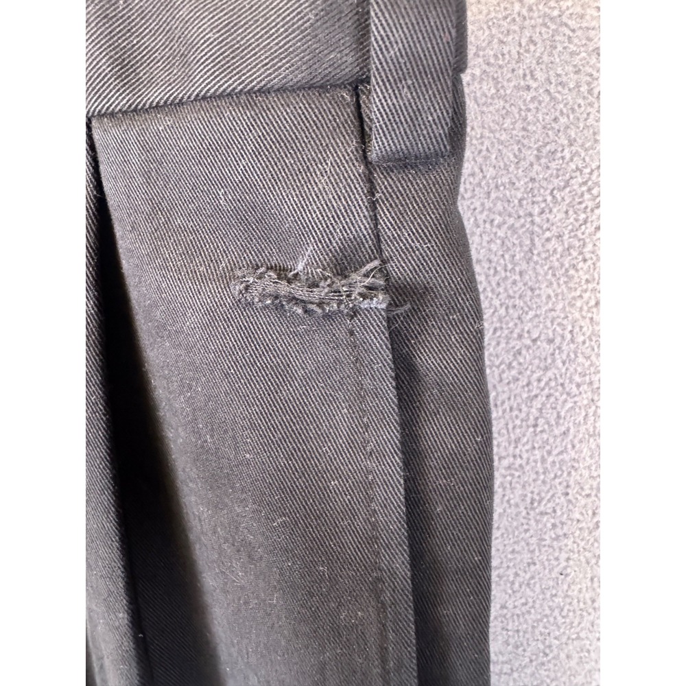 Brooks Brothers Advantage Chino Elliot Men Pleated Pant Cuffed Black 34x32 Read! - Picture 3 of 11